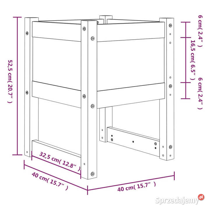 Donice 2 białe 40x40x525 lite drewno sosnowe mazowieckie Warszawa