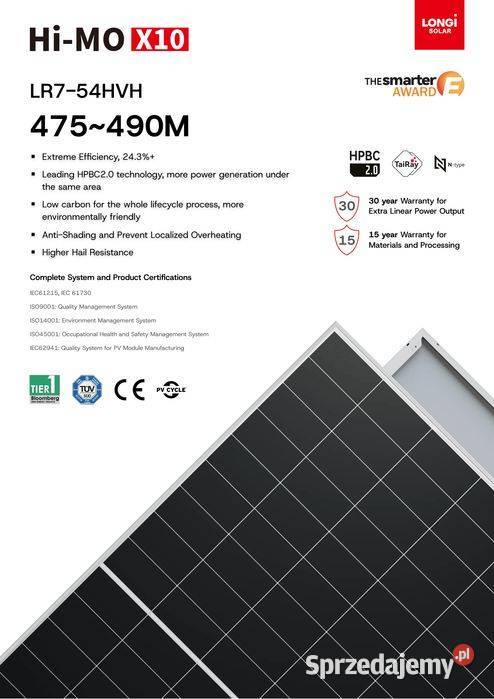 Paleta 36x Panel Fotowoltaiczny LONGi 490W HiMO