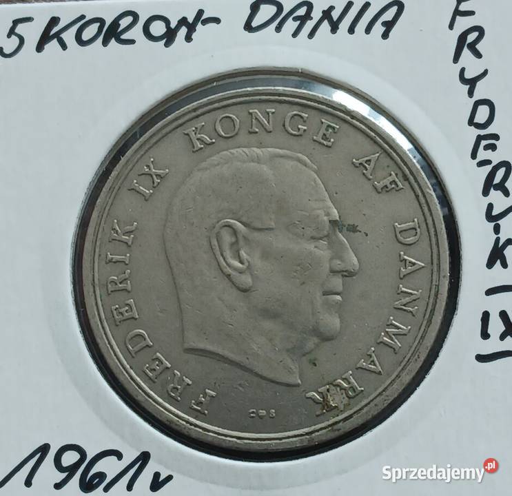 5 Koron Dania 1961 r Fryderyk IX Konin sprzedam