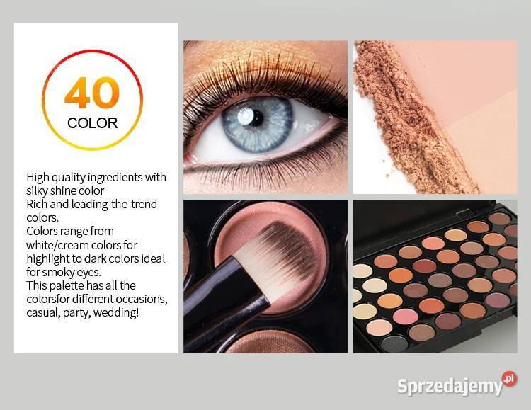 Zestaw cieni do powiek Paleta cieni 40 kolorów mazowieckie Płock