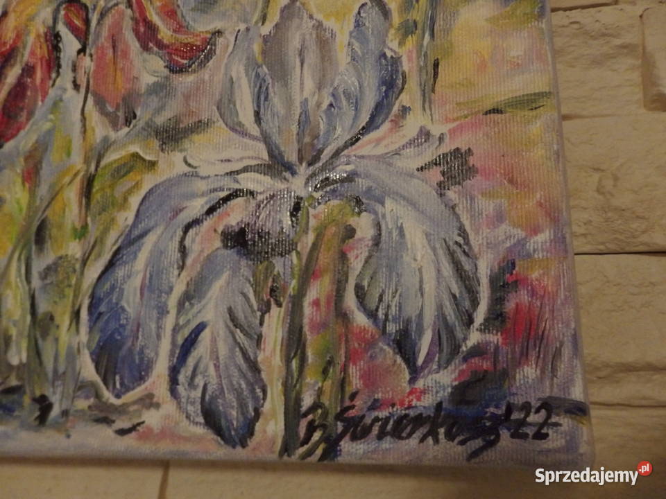 Obraz olejny TRZY IRYSY Rabka-Zdrój