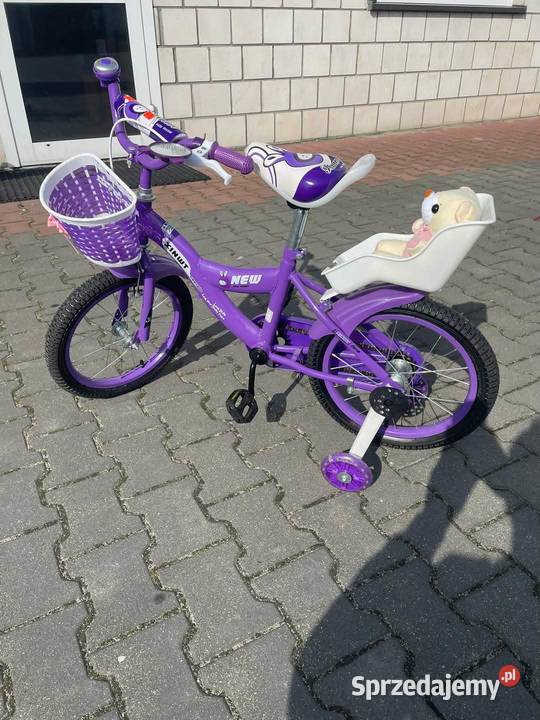 329 Rower 16 fioletowy z misiem śląskie sprzedam
