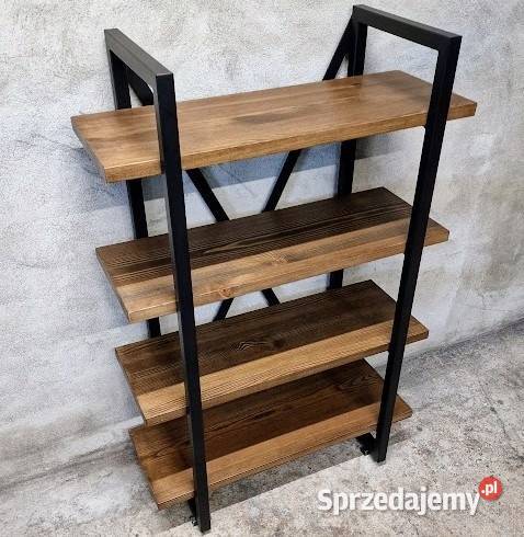 Regał NA WYMIAR na książki DĘBOWY oflis loft warmińsko-mazurskie Bartoszyce