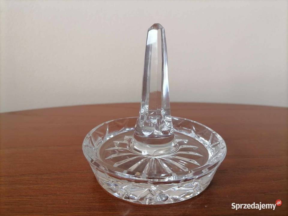 Kryształowy Stojak na Pierścionki Biżuterię PRL Wałbrzych