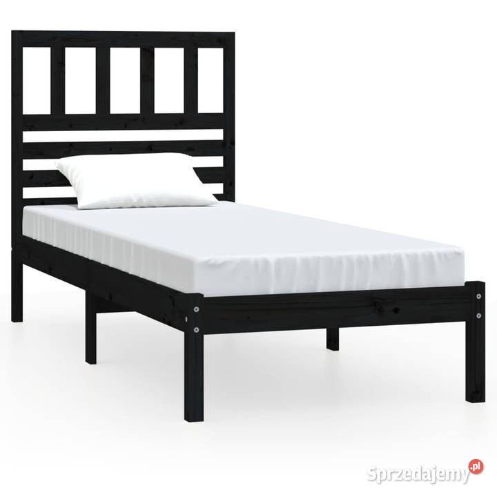 Rama łóżka czarna lite drewno sosnowe 100 x 200 mazowieckie