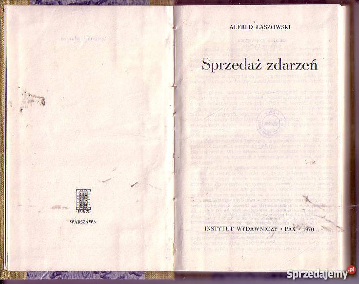 5847 SPRZEDAŻ ZDARZEŃ ALFRED ŁASZOWSKI Proza i poezja Czyrna