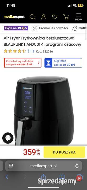 Air Fryer frytkownica beztłuszczowa Nysa