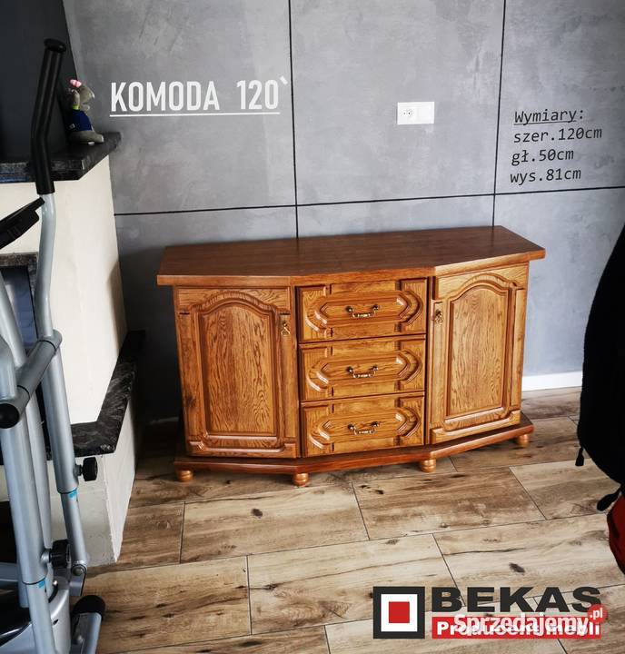 Dębowa Komoda 120 STYLOWA Nowa Dąb Rustikal Kutno