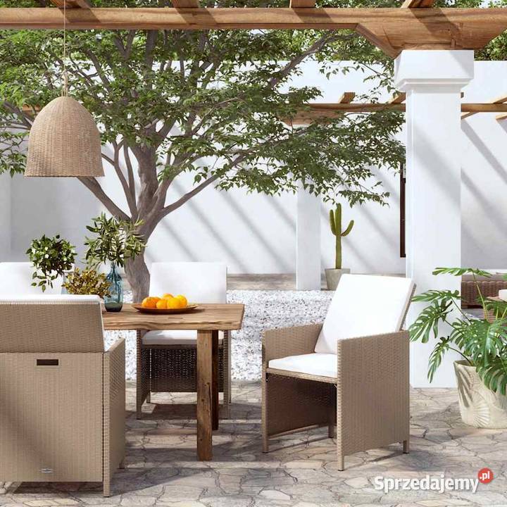 vidaXL Krzesła ogrodowe z poduszkami 4