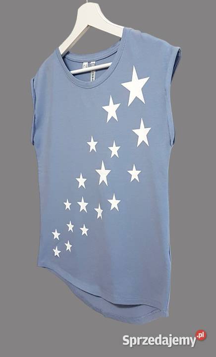 Damska bluzka bawełniana niebieska z krótkim małopolskie Chrzanów sprzedam