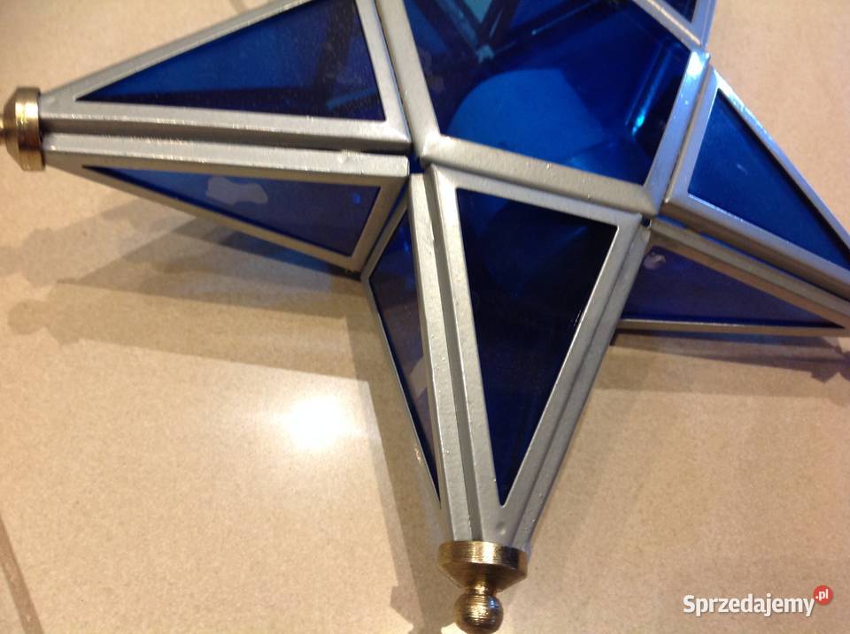 Latarnia Świecznik w Kształcie Gwiazdy niebieski