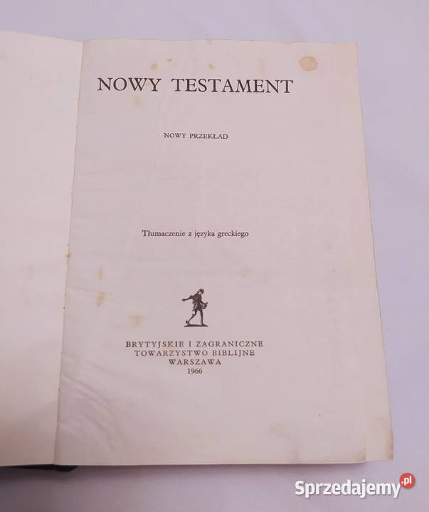 NOWY TESTAMENT tłumaczenie z języka greckiego Hajnówka sprzedam