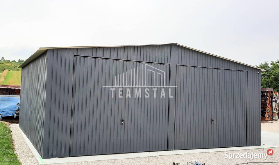 GARAŻ BLASZANY 7m x 7m pion dwuspad 2x Brama 342zł/m2 Sprzedaż