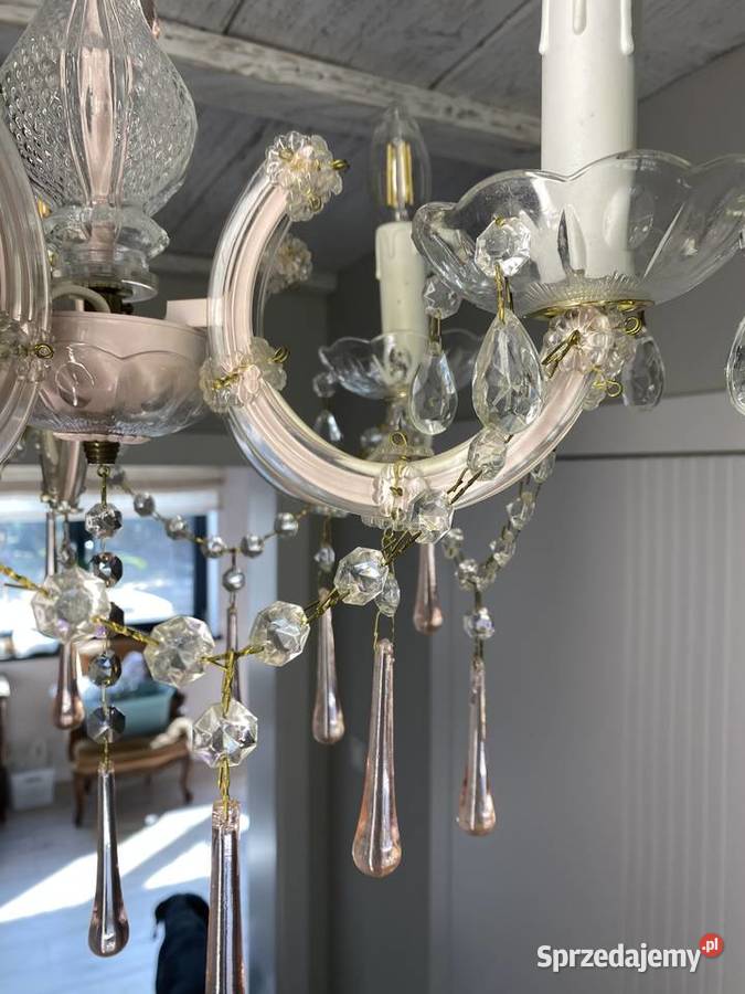 Francuski Żyrandol vintage 8 Lampa 5ram róż wielkopolskie Poznań sprzedam