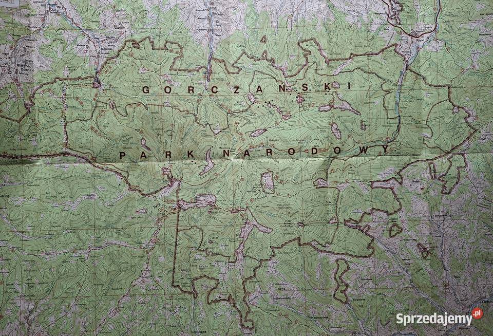 Gorczański Park Narodowy 130 000 mapa Rok wydania 2001 Książki i Podręczniki Kraków