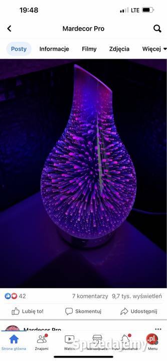 Świecący dyfuzor zapachowy diament ananas biały