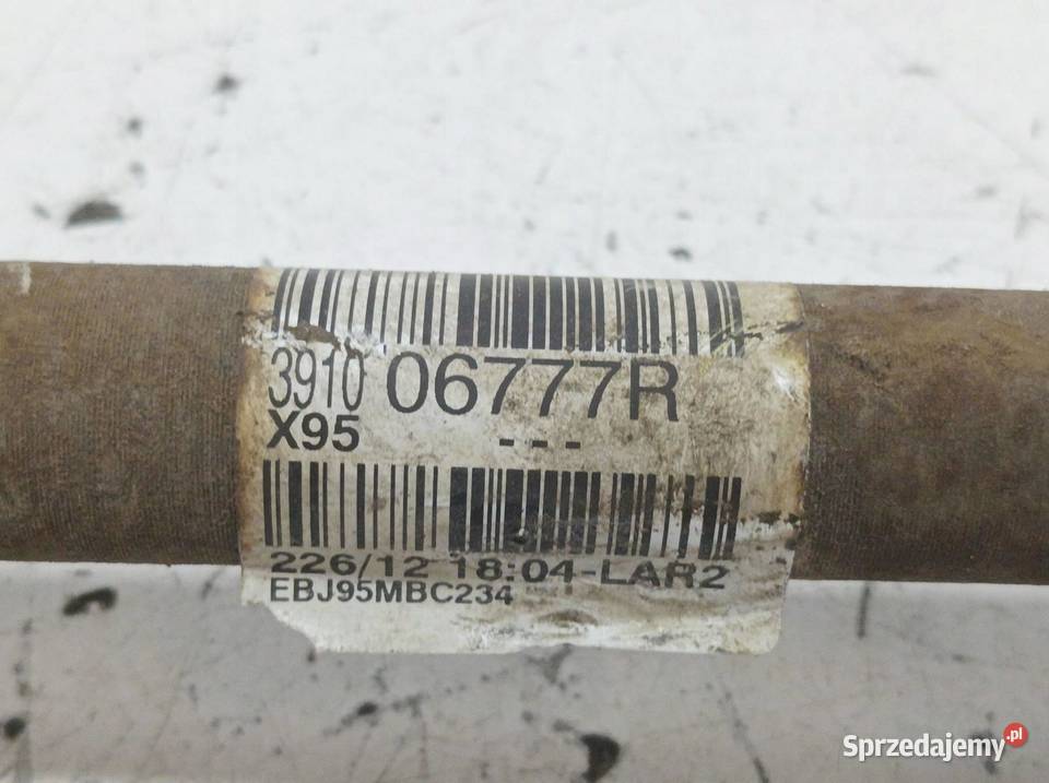 PÓŁOŚ PRAWY PRZÓD 15 DCI 391006777R Renault osobowe Układ napędowy