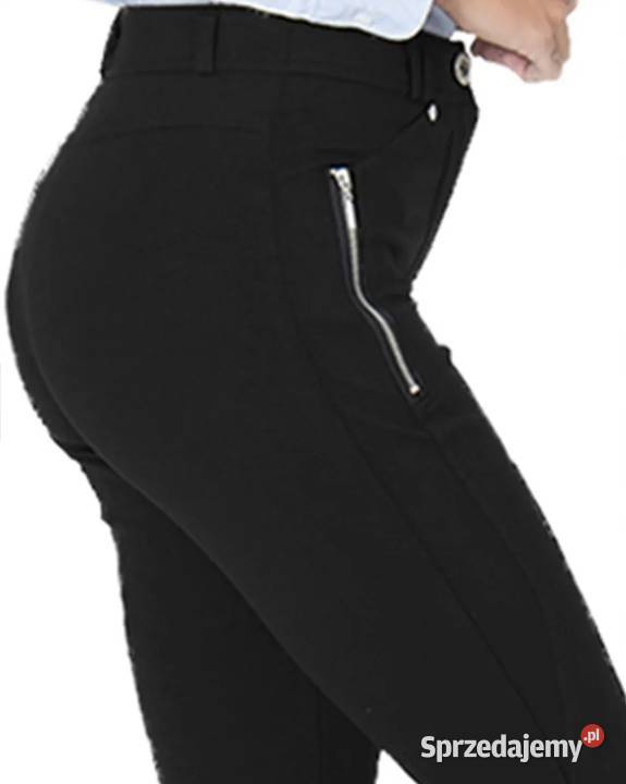 Spodnie damskie MiR proste z zamkami r 42 bordo Wieluń