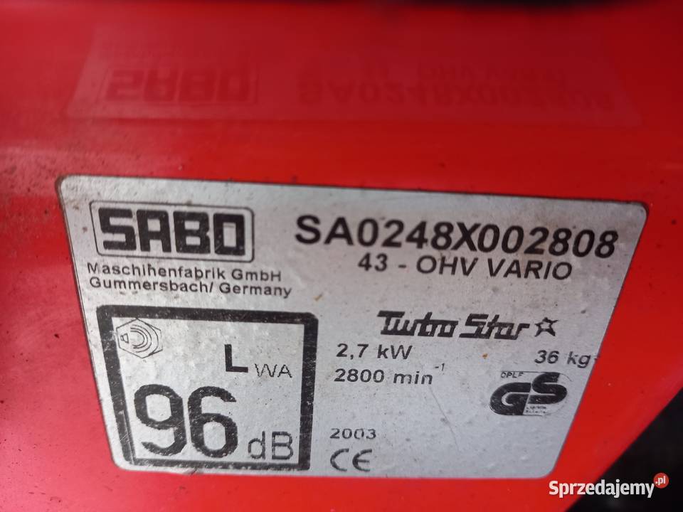 Kosiarka spalinowa Sabo 43 Vario kosz naped Łańcut