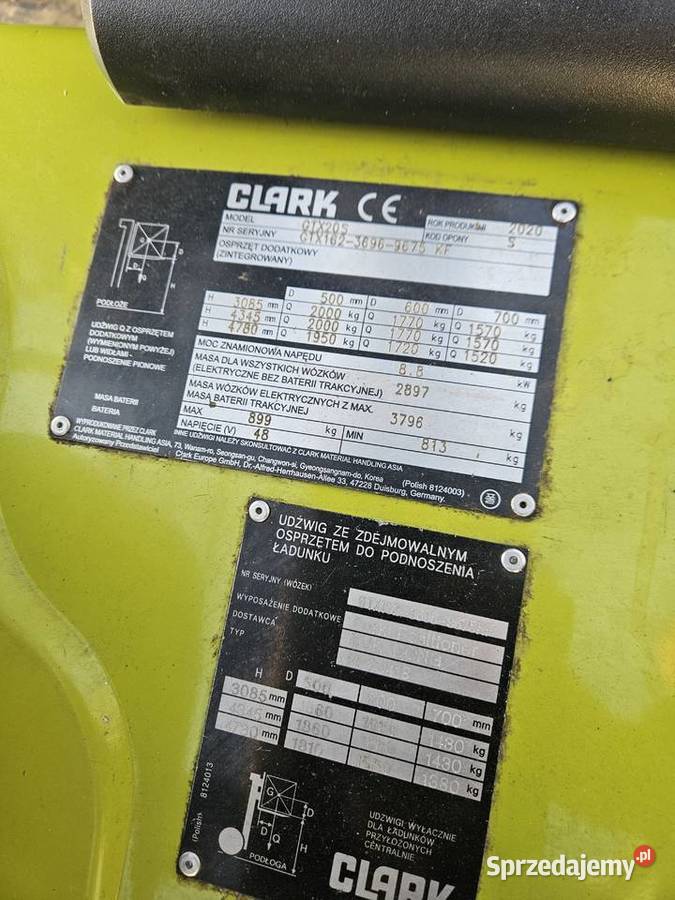 Elektryczny wózek czołowy Clark GTX20s elektryczny Wrocław