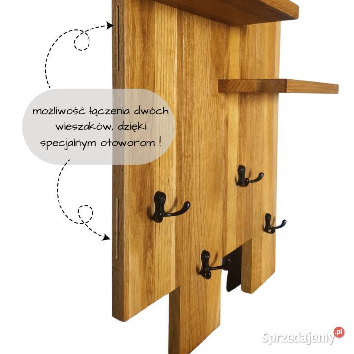 Wieszak drewniany loft wiszący na ścianę na śląskie Pszczyna