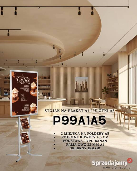 Stojak plakatowy A1 z miejscem na foldery A5 Kraków