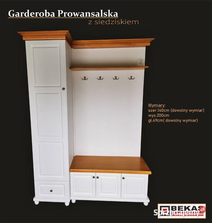 Przedpokój Biała Prowansalska Garderoba Korony