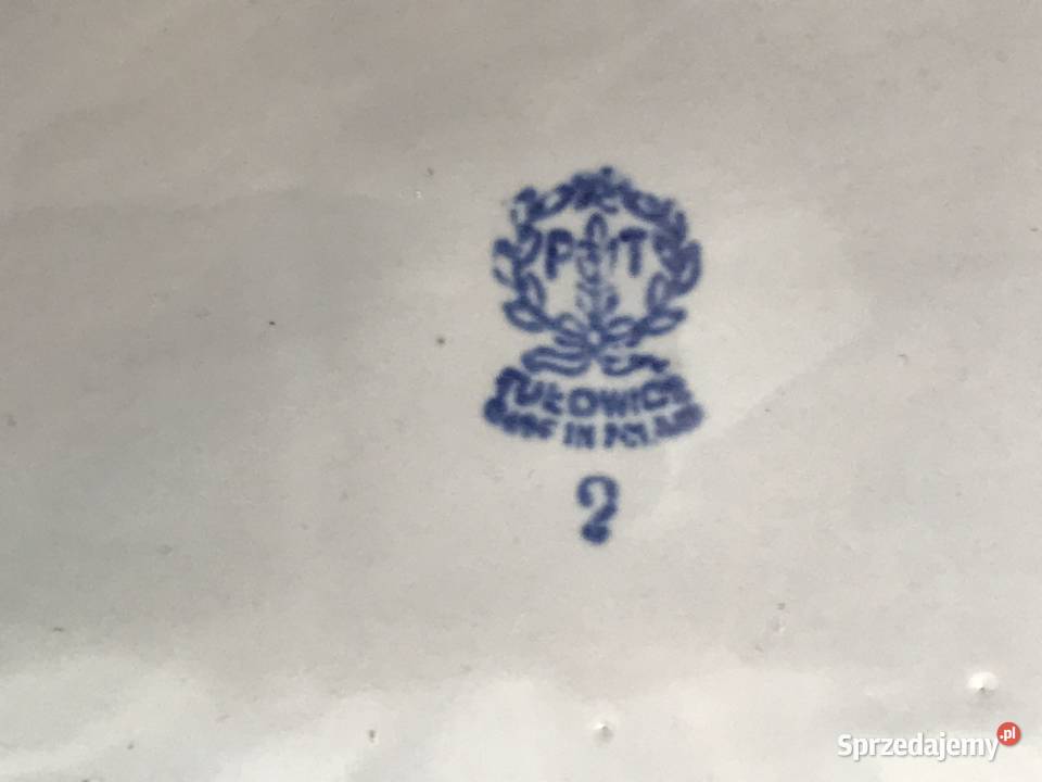 Półmiski Tułowice niebieskie lata 70 PRL 3 łódzkie Łódź