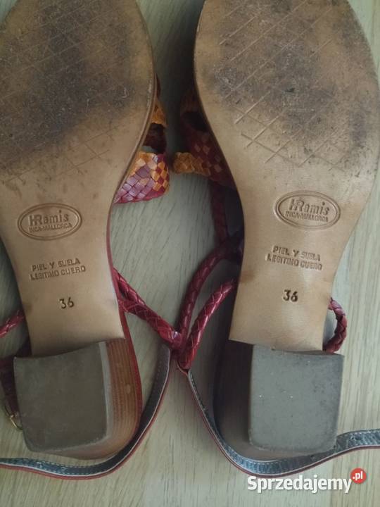 Sandałki letnie skórzane hiszpańskie rozmiar 36 inna dolnośląskie Czernica