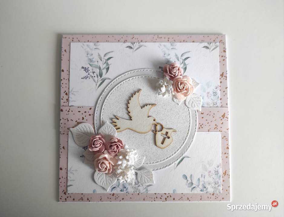 Kartka ręcznie robiona na Chrzest Święty w Łódź