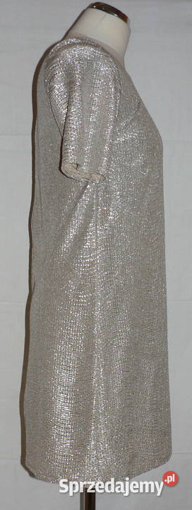 River Island srebrna metaliczna sukienka 38 Rozmiar 38(M) Łódź sprzedam