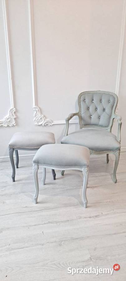 Stylowa pufa podnóżek fotel Ludwik Ludwikowska zachodniopomorskie Szczecin