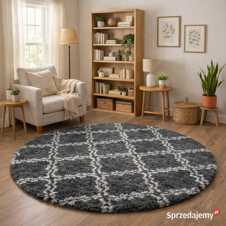 Dywan okrągły do salonu shaggy DECOR Dywany Opole