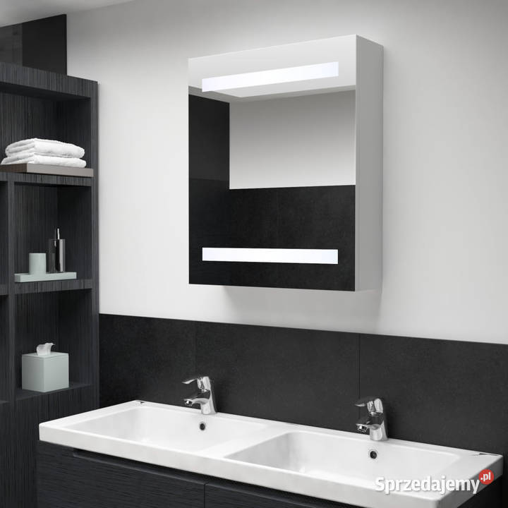 Szafka łazienkowa z lustrem i LED 50 x 135 x 60 Warszawa
