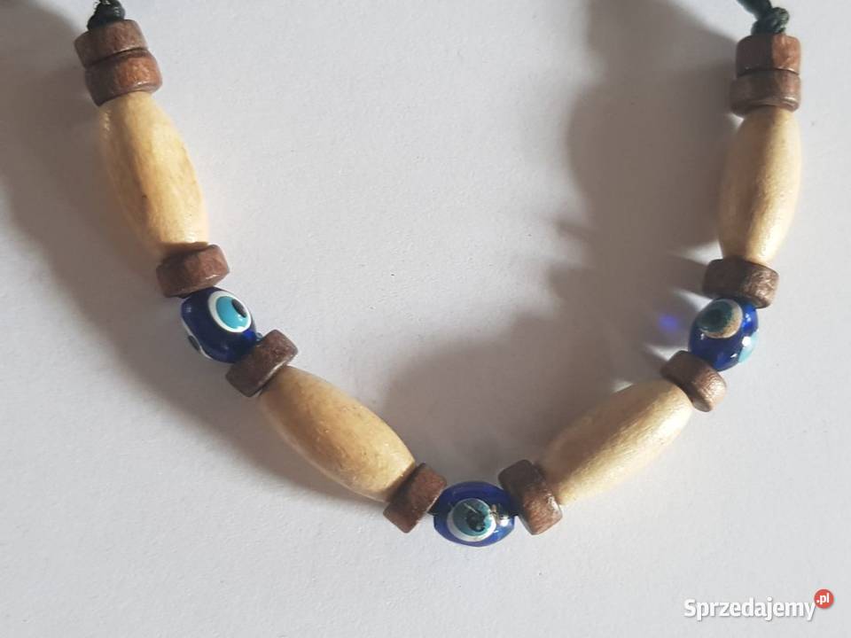 bransoletka koraliki oko horusa drewno szkło Kielce