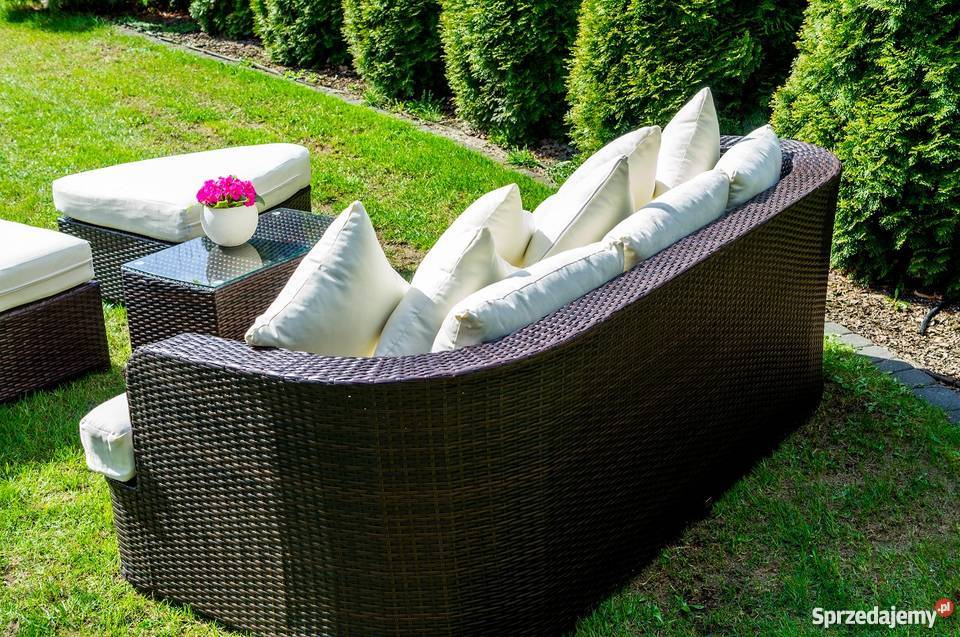 Zestaw ogrodowy sofa technorattan Alessia brąz mazowieckie Łaskarzew