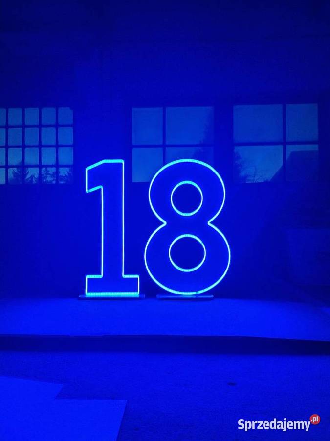 18 podświetlana neon LED cyfry osiemnaście wielkopolskie Rawicz