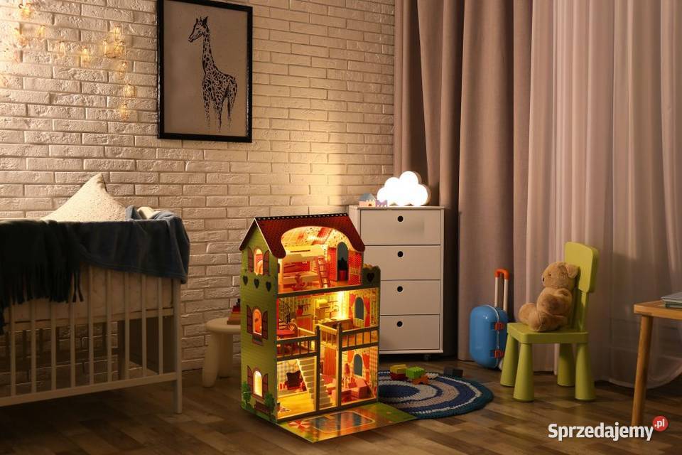 Drewniany domek lalek meble basen oświetlenie Bielsk Podlaski