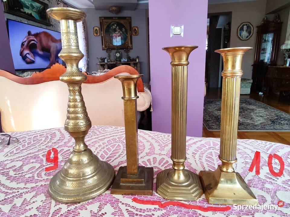 mosiężny stary świecznik świeczniki lubuskie