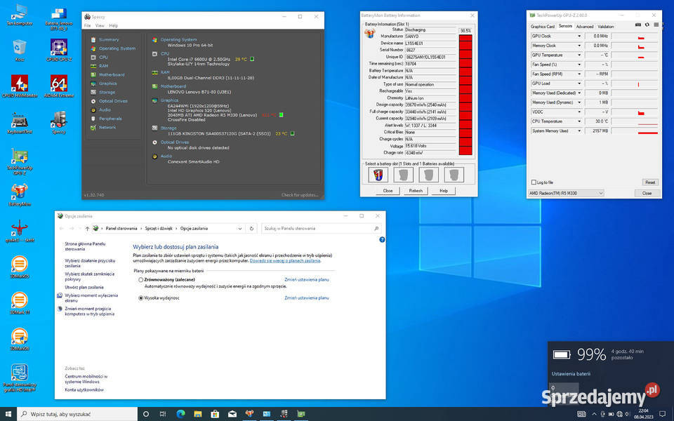Lenovo B7180 bateria L15S4E01 144V 41Wh 2900mhA Cielądz sprzedam