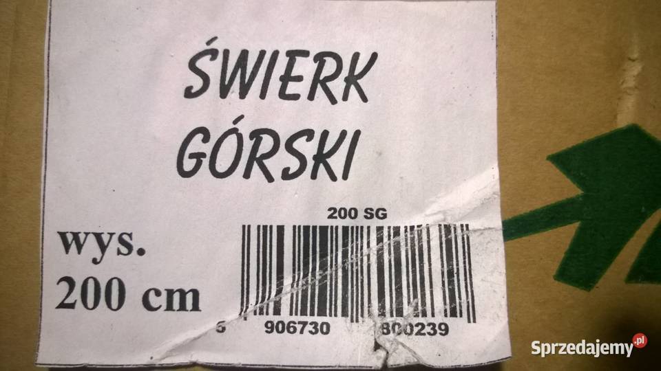 Choinka sztuczna 200 świerk górski Wyposażenie wnętrz Toruń