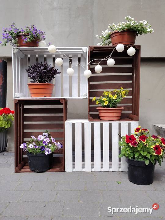 Drewniane Skrzynki Ozdobne na Kwiaty Kwietnik Blizanów Drugi sprzedam