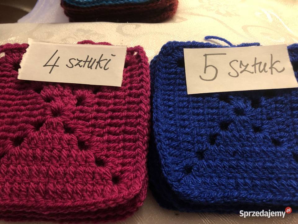 Kwadraty babunipoduszka pled narzuta Nowe Zegrze