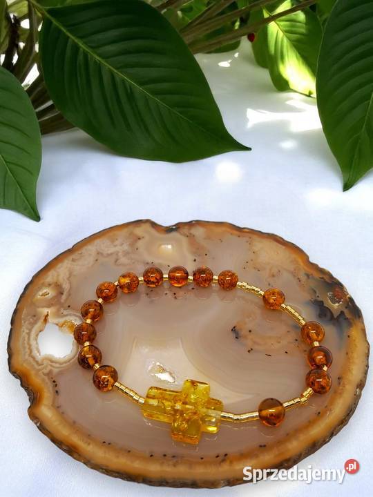 Bransoletka dziesiątka różańca z bursztynu Warszawa
