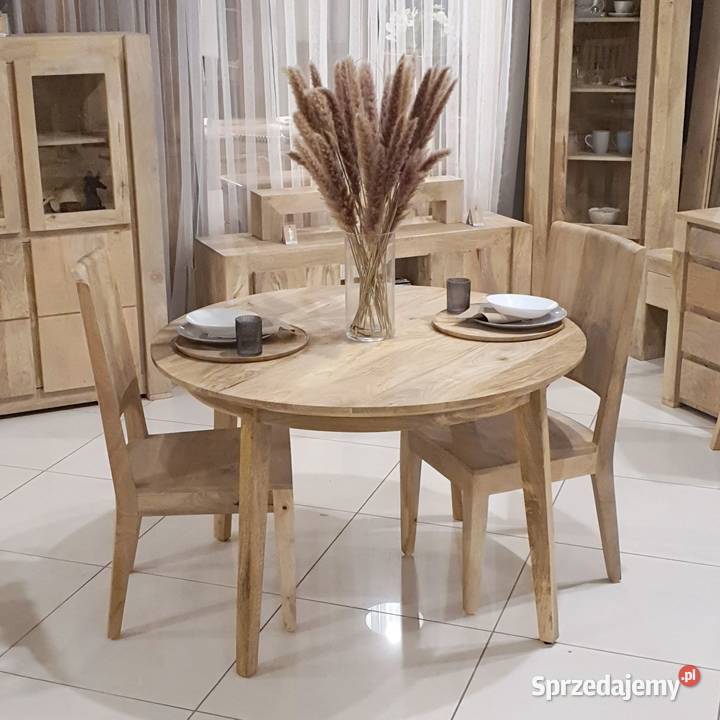 Stół okrągły BONN na czterech nogach 120 z mango lubelskie Lublin