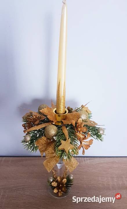 Stroik Na Kieliszku Złoty Świeca Chybie sprzedam