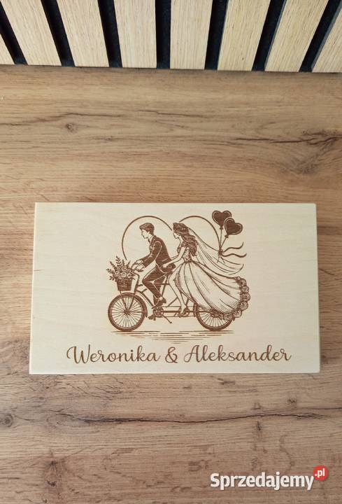 Personalizowane pudełko na pieniądze ślubne wzór