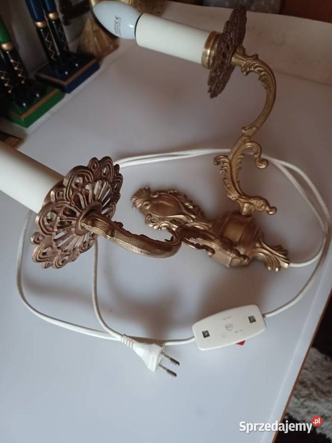 Kinkiet mosiężny z wyłącznikiem Poznań