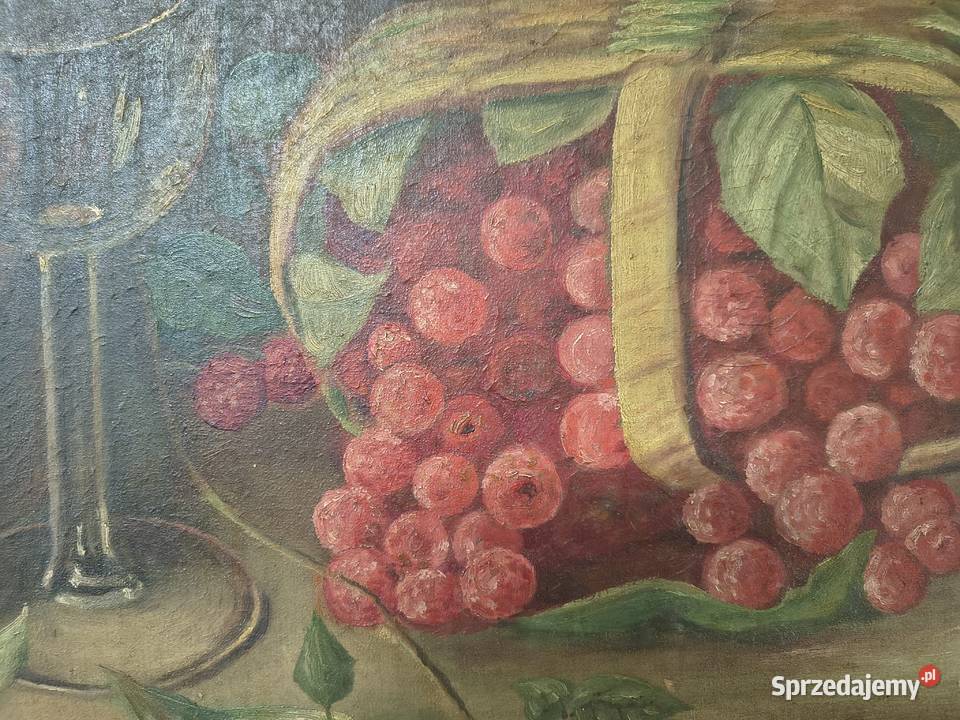 Obraz martwa natura z owocami w ozdobnej ramie Chorzew