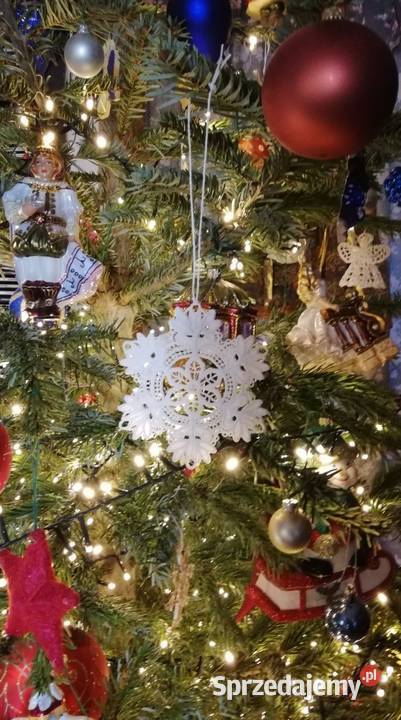 Koronka płatek śniegu haftowana zawieszka małopolskie sprzedam